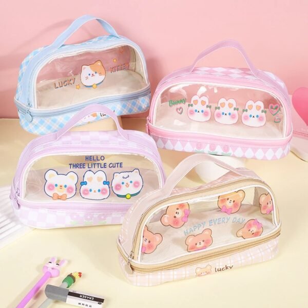 กระเป๋าใส่เครื่องเขียนลายการ์ตูน (แบบใส)