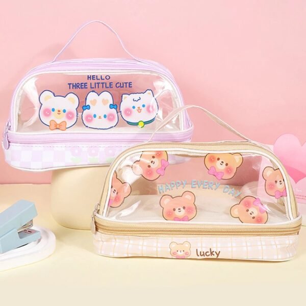 กระเป๋าใส่เครื่องเขียนลายการ์ตูน (แบบใส) - Image 2